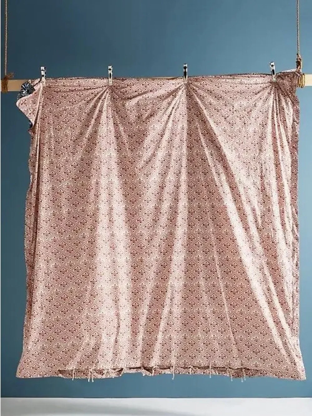 Anthropologie Multicolor Floral & Patchwork Duvet Cover - Blue, Mustard, Pink